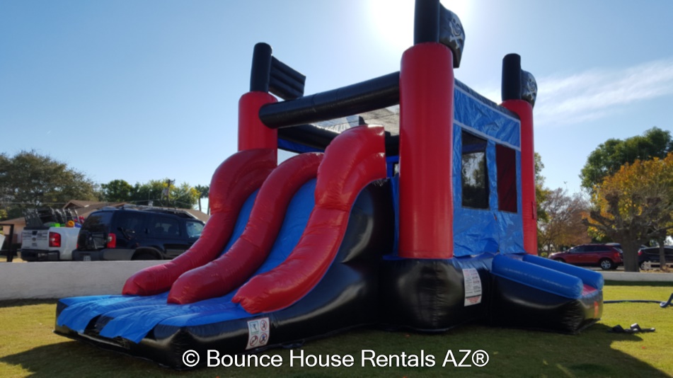 pirate themed bounce house combo with slides